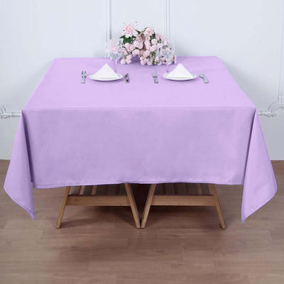 Polyester Square Tablecloth 70"x70" Lavender Lilac - Wrinkle-Resistant Table Cover