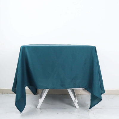 Polyester Square Tablecloth 70"x70" Peacock Teal - Wrinkle-Resistant Table Cover