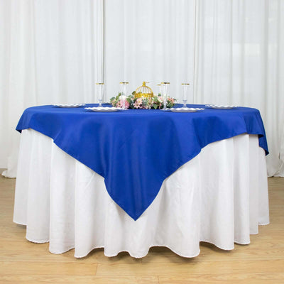 Premium Polyester Square Table Overlay 70"x70" Royal Blue - 220GSM Wrinkle-Resistant Table Topper