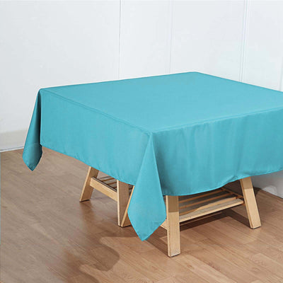Polyester Square Tablecloth 70"x70" Turquoise - Wrinkle-Resistant Table Cover
