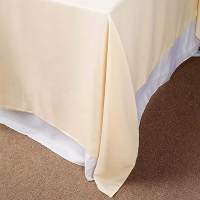 Polyester Square Tablecloth 90"x90" Beige - Wrinkle-Resistant & Durable Table Cover