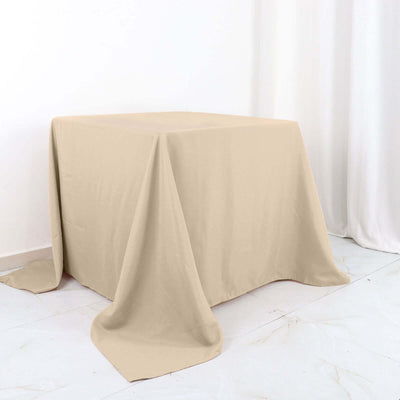 Polyester Square Tablecloth 90"x90" Nude - Wrinkle-Resistant & Durable Table Cover