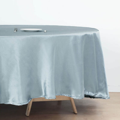 Satin Round Tablecloth 108" Dusty Blue - Smooth & Durable Table Cover