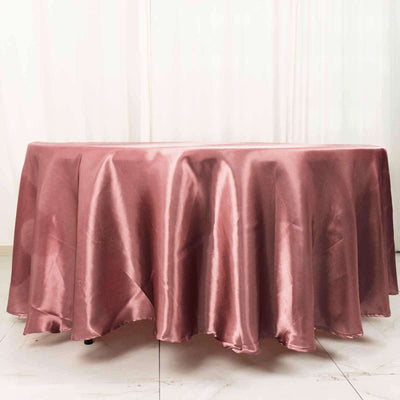 Satin Round Tablecloth 108" Cinnamon Rose - Smooth & Durable Table Cover