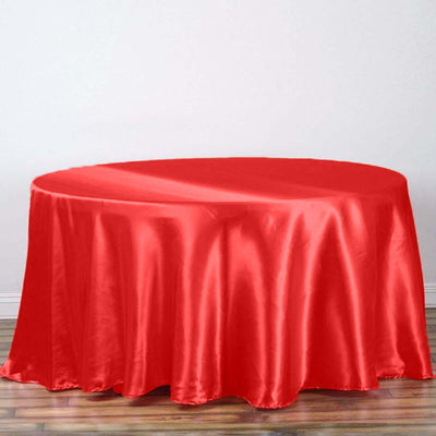 Satin Round Tablecloth 108" Red - Smooth & Durable Table Cover