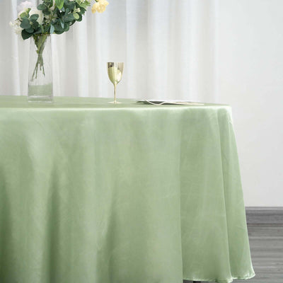 Satin Round Tablecloth 108" Sage Green - Smooth & Durable Table Cover