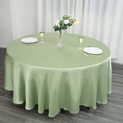 Satin Round Tablecloth 108" Sage Green - Smooth & Durable Table Cover