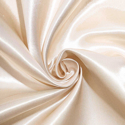 Satin Round Tablecloth 120" Beige - Seamless Table Cover