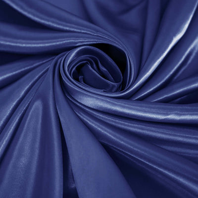 Satin Round Tablecloth 120" Navy Blue - Seamless Table Cover