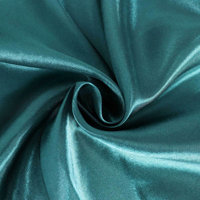 Satin Round Tablecloth 120" Peacock Teal - Seamless Table Cover
