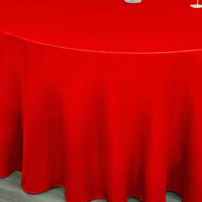 Satin Round Tablecloth 120" Red - Seamless Table Cover