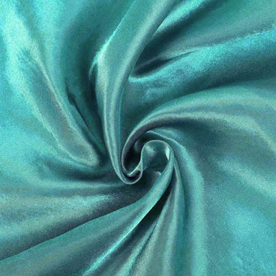 Satin Round Tablecloth 120" Turquoise - Seamless Table Cover