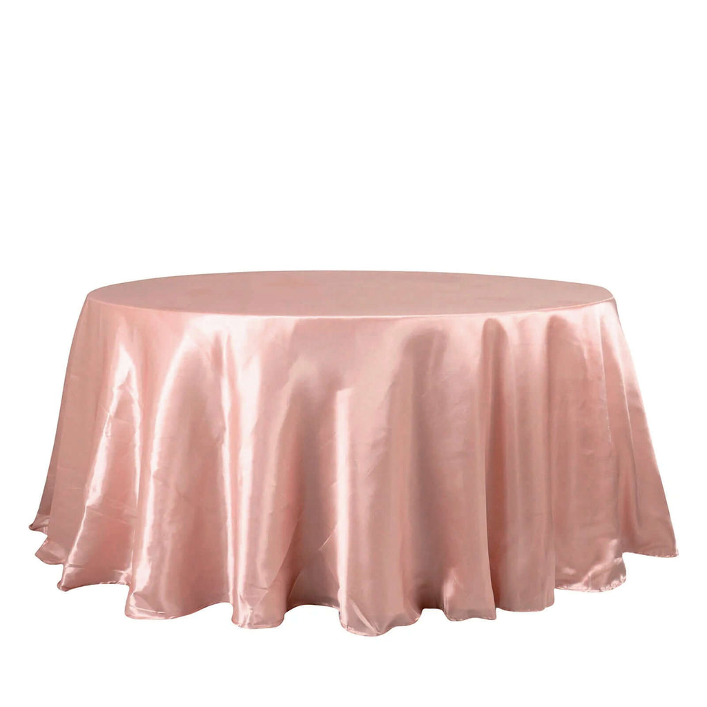 Dusty Rose Seamless Satin Round Tablecloth - 132