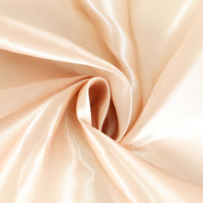 Satin Round Tablecloth 132" Beige - Seamless Table Cover