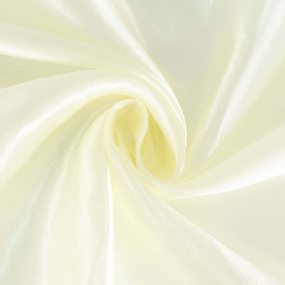 Satin Round Tablecloth 132" Ivory - Seamless Table Cover