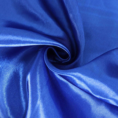 Satin Round Tablecloth 132" Royal Blue - Seamless Table Cover