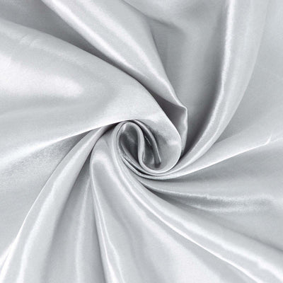 Satin Round Tablecloth 132" Silver - Seamless Table Cover
