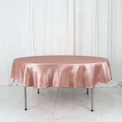 Satin Round Tablecloth 90" Dusty Rose - Smooth & Durable Table Cover