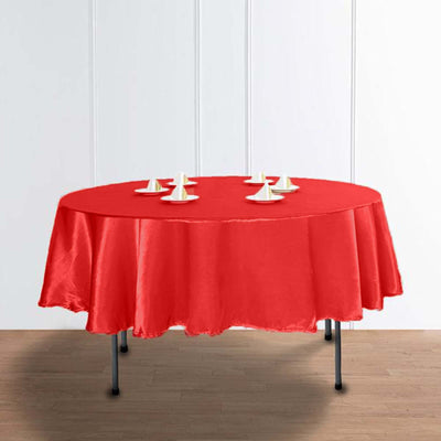 Satin Round Tablecloth 90" Red - Smooth & Durable Table Cover