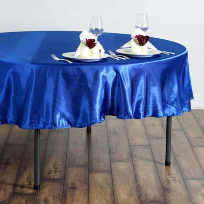 Satin Round Tablecloth 90" Royal Blue - Smooth & Durable Table Cover