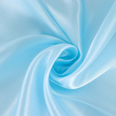 Satin Rectangular Tablecloth 60"x102" Light Blue - Wrinkle-Resistant & Durable Table Cover