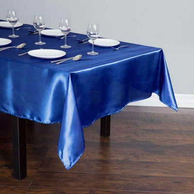 Satin Rectangular Tablecloth 60"x102" Royal Blue - Wrinkle-Resistant & Durable Table Cover
