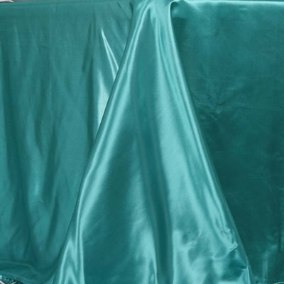 Satin Rectangular Tablecloth 60"x102" Turquoise - Wrinkle-Resistant & Durable Table Cover