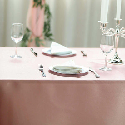 Satin Rectangular Tablecloth 60"x126" Dusty Rose - Wrinkle-Resistant & Durable Table Cover