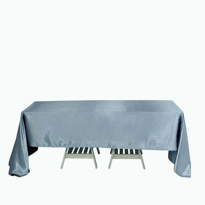 Satin Rectangular Tablecloth 60"x126" Dusty Blue - Wrinkle-Resistant & Durable Table Cover