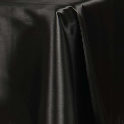 Satin Rectangular Tablecloth 60"x126" Black - Wrinkle-Resistant and Durable Table Cover for Chic Weddings & Events