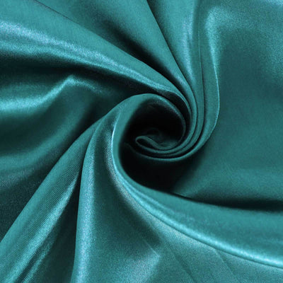 Satin Rectangular Tablecloth 60"x126" Peacock Teal - Wrinkle-Resistant & Durable Table Cover