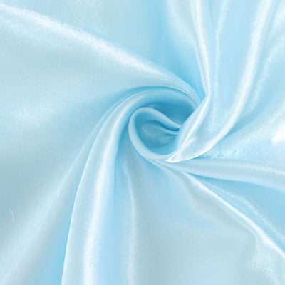 Satin Rectangular Tablecloth 90"x132" Light Blue - Seamless Table Cover
