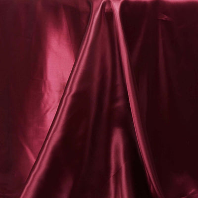 Satin Rectangular Tablecloth 90"x132" Burgundy - Seamless Table Cover