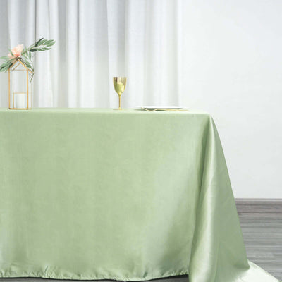 Satin Rectangular Tablecloth 90"x132" Sage Green - Seamless Table Cover