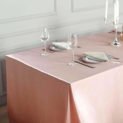 Satin Rectangular Tablecloth 90"x156" Dusty Rose - Seamless Table Cover