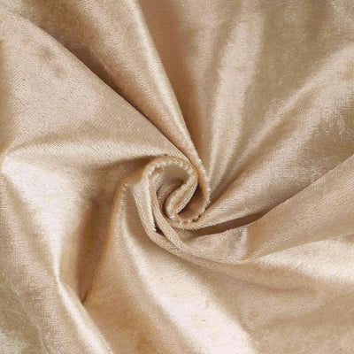 Premium Velvet Round Tablecloth 120" Champagne - Seamless Soft & Reusable Table Cover
