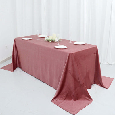 Premium Velvet Rectangle Tablecloth 90"x132" Dusty Rose - Soft Textured Feel Reusable Seamless Table Cover