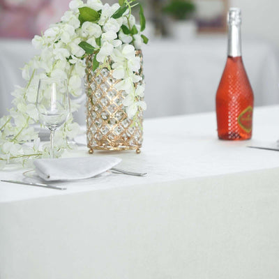 Premium Velvet Rectangle Tablecloth 90"x156" Ivory - Soft Textured Feel Reusable Seamless Table Cover