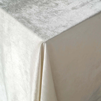 Premium Velvet Rectangle Tablecloth 90"x156" Ivory - Soft Textured Feel Reusable Seamless Table Cover