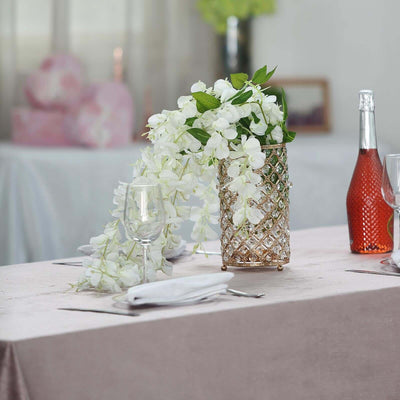 Premium Velvet Rectangle Tablecloth 90"x156" Mauve - Soft Textured Feel Reusable Seamless Table Cover