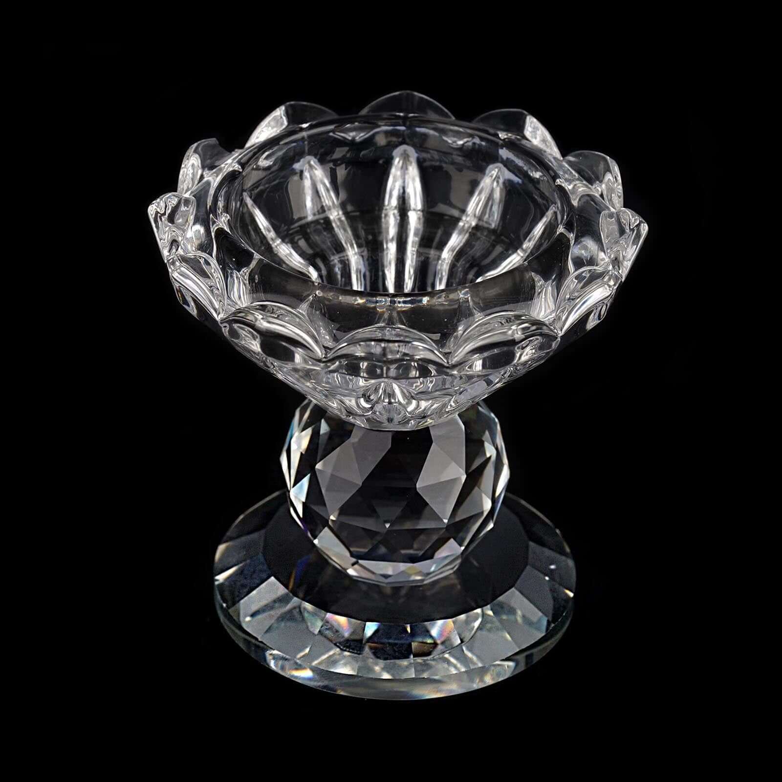 Gemcut Glass Crystal Prism Votive Candlestick Holder 8499