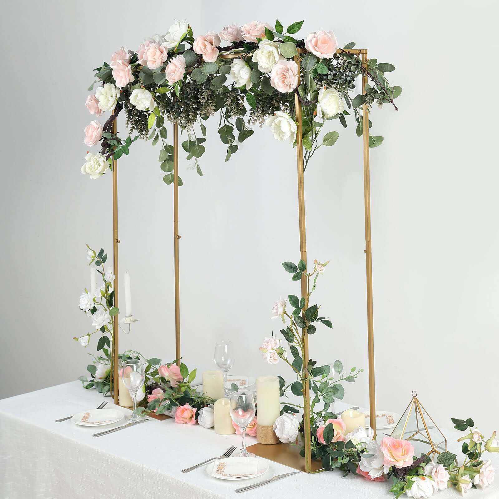 Gold Metal Flower Arch Frame 48