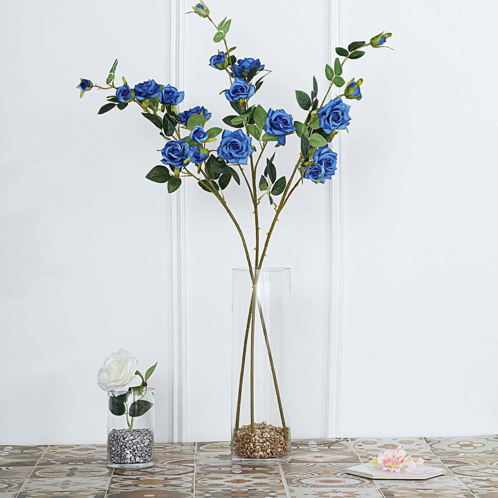 Royal Blue Artificial Silk Rose Bouquet