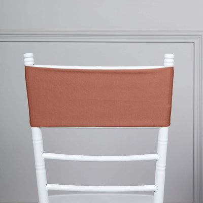 5 Pack Stretch Spandex Chair Sashes 5"x12" Terracotta (Rust) - Two Ply Heavy Duty Fitted Chair Bands