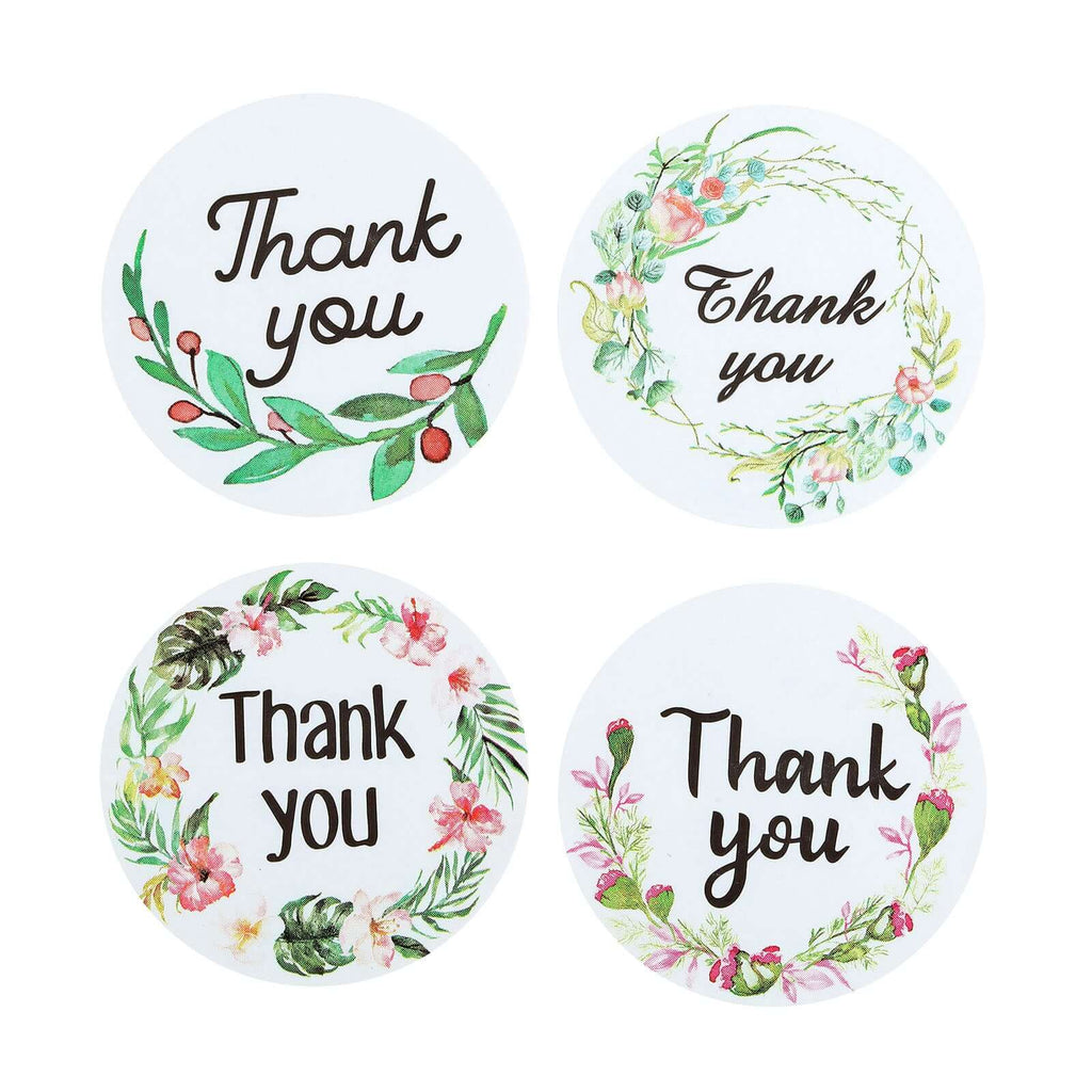 Floral Thank You Stickers Roll & DIY Envelope Seals