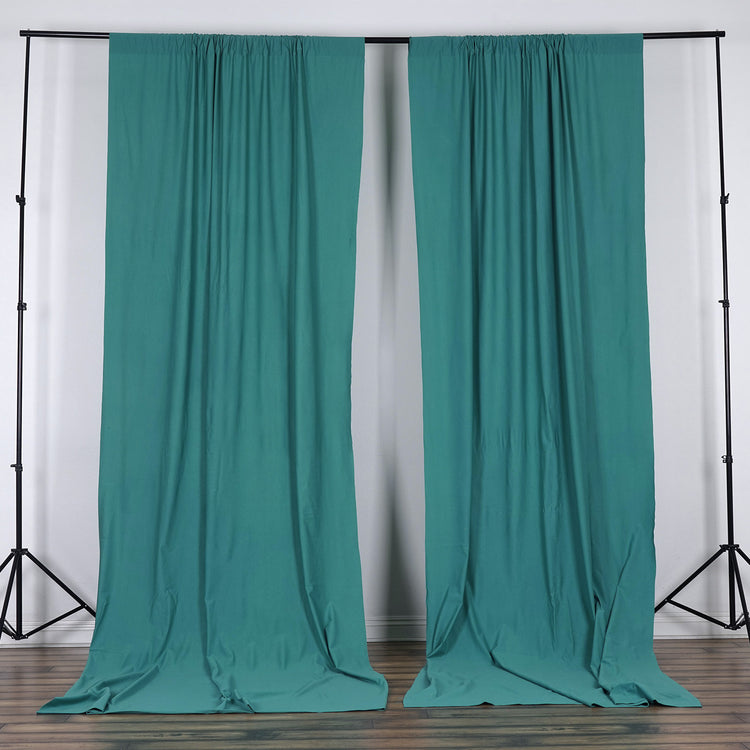 Turquoise Scuba Polyester Backdrop Drape Curtains, Inherently Flame Resistant Event Divider Panels