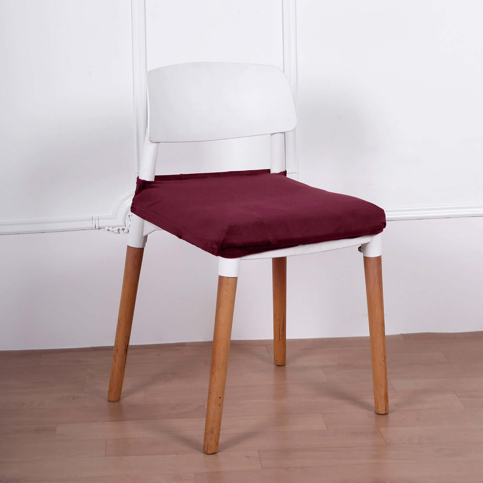 Burgundy Velvet Dining Chair Seat Cover eFavormart