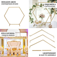 Metal Hexagon Arch Table Centerpiece In Gold 21 Inch