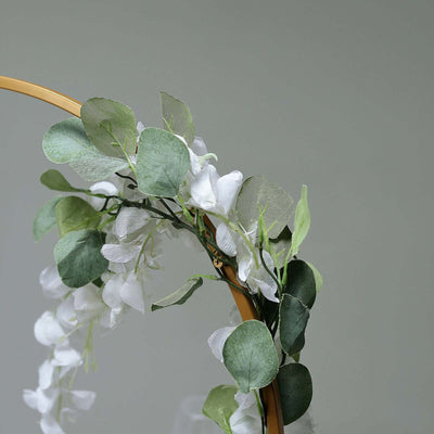 Metal Round Arch Wedding Centerpiece Gold 24" - Hoop Wreath Tabletop Decor for Events