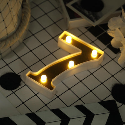 3D Marquee Number "7" Gold with Warm White 4 LED Lights 6" - Light-Up Decor for Weddings